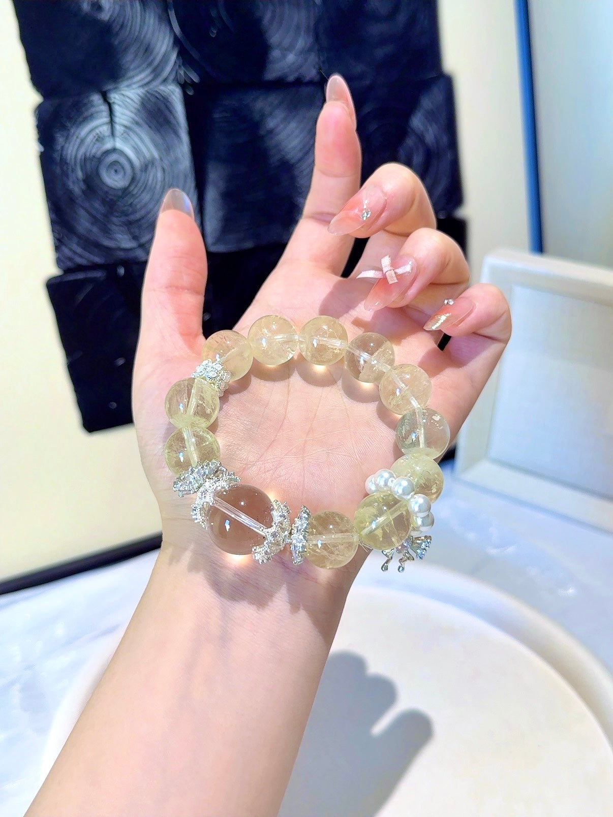 ▫️▪️ Citrine white crystal bracelet